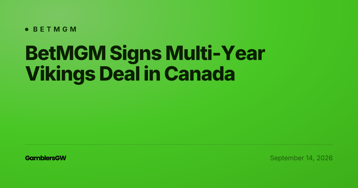 BetMGM Signs Multi-Year Vikings Deal in Canada