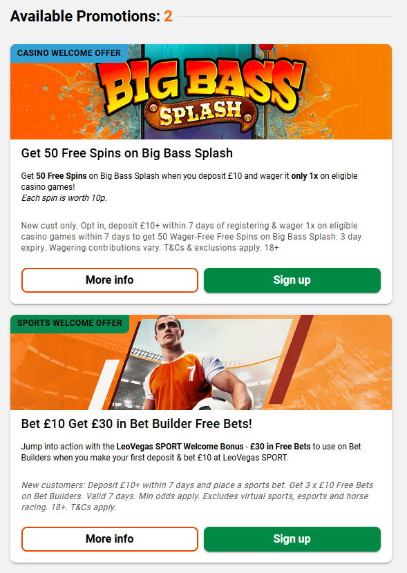 LeoVegas screenshot 3